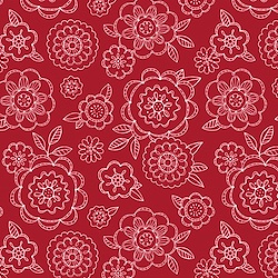 Red - Large Floral All Over